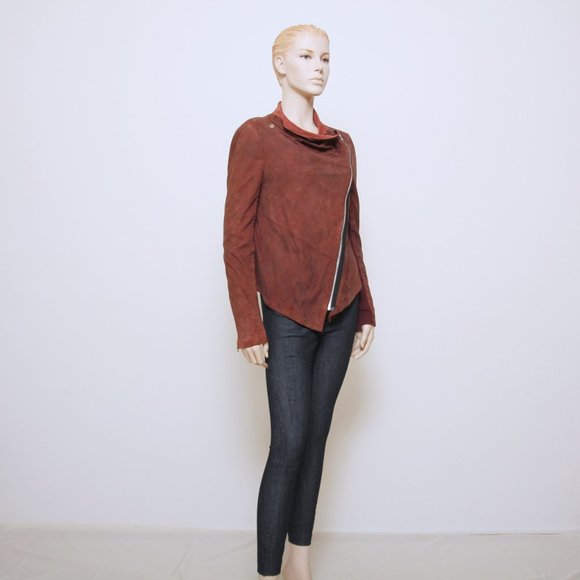 MUUBAA Goat Leather Draped Jacket Blazer - Picture 1 of 8
